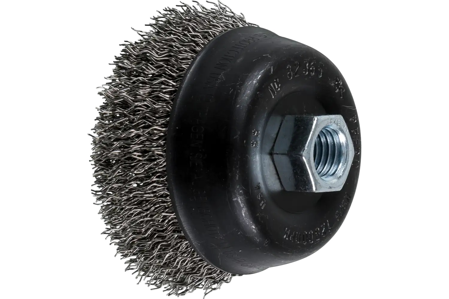 Picture of Pferd Crimped Wire Cup Brush 3-1/2" Dia. .020 Stainless Steel 5/8-11" Thread